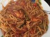 Espaguetis guisado con pollo