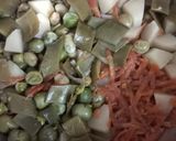 A picture of step 1 of Bhogichi Bhaji.