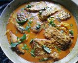 ফুলকপি আর ধনেপাতা দিয়ে রুই মাছের পাতলা ঝোল (macher patla jhol recipe in Bengali) রেসিপির ধাপ 5 ছবি