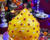 A picture of step 20 of Red Velvet Modak Cake on Ganesh Chaturthi.