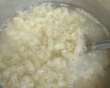 A picture of step 1 of Italian white sauce pasta.
