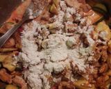 A picture of step 6 of Chicken a la King with mixed patty pans.