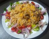 A picture of step 5 of Lahori pulao.