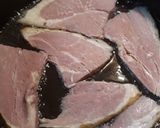 A picture of step 1 of Eggs with Ham and Honey Redeyed Gravy.
