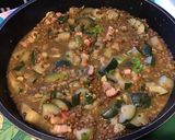 Une image de l'étape 12 de Lentilles brunes au lard, courgettes, pancetta et épices.