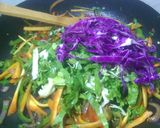 A picture of step 7 of Danwake with stir-fry salad.