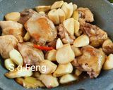 A picture of step 9 of Three Cup Chicken with King Oyster Mushrooms.