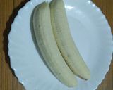A picture of step 1 of MODAK WITH BANANA & PEANUT DIPPED IN CHOCOlATE.