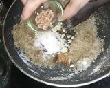 A picture of step 4 of Dhaniya ki panjiri.