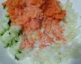 Foto del paso 1 de la receta: Sándwich🌭de carne🍖, queso🧀y verduras cremosas🥕🧅🥒😜!!!