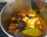A picture of step 4 of Ringna vatana bateta ni khichdi and kadhi.