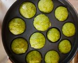A picture of step 6 of Green Appam with Radish leaves & Green Gram.