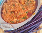 A picture of step 8 of Mogri and Eggplant Curry.