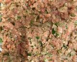 A picture of step 2 of Kafta balls - Lebanese style meatballs.