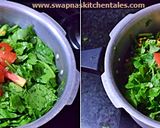A picture of step 2 of PALAK DAL (Spinach Dal/Palakoora Pappu).
