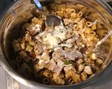 Une image de l'étape 3 de Gratin de pâtes au légumes,roquefort et tomates cerises.