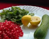 A picture of step 1 of Cucumber pomegranate punch.