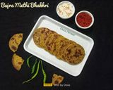 A picture of step 12 of Bajra Methi Bhakhri (Pearl Millet Flour Methi Bhakhri).