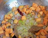 A picture of step 3 of Kathiyawadi Vaghareli Khichdi and Kadhi.