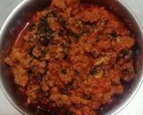 A picture of step 5 of Methi keema curry.
