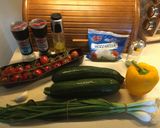 A picture of step 1 of Zucchini boats (cuketové lodičky).