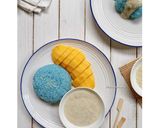 Foto langkah ke 6 dari resep Ketan bunga telang vla durian.