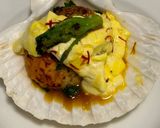 A picture of step 6 of Pan-Seared Scallops with Broccoli Rabe and Saffron Cream.