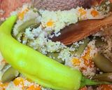 A picture of step 5 of Couscous with Cabbage and Fresh Fava Beans.