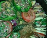 A picture of step 3 of Kofta with Vegetables 🍆🍅🍠.