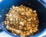 A picture of step 4 of Creamy Sweet Potato and Wheat Berry Soup.