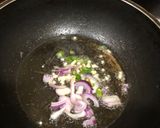 A picture of step 3 of Mac and bell peppers stir fry.