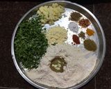 A picture of step 1 of Palak paratha.