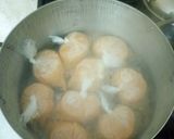 A picture of step 2 of Moi moi and brown pap.