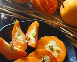 A picture of step 4 of Stuffed mango kulfi.