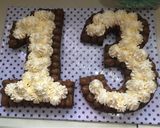 Foto del paso 5 de la receta: NUMBER CAKE de brownie para cumpleaños 1️⃣3️⃣🎉🎊
