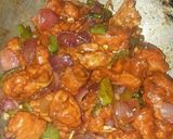 A picture of step 4 of Chilli chicken.