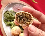 A picture of step 13 of Lilva kachori.