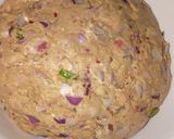 A picture of step 2 of Chapli kabab with homemade masala.
