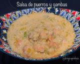 Foto del paso 1 de la receta: Salmón con salsa de puerros y gambas