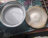 A picture of step 4 of Appam with coconut milk.