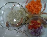 A picture of step 1 of Mixed vegetables barley soup.