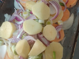Chorizo bombón al horno🧅🥔🥔