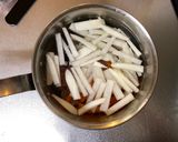 A picture of step 4 of 2020 Japanese New Year Soup (my family).