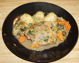 A picture of step 5 of Braised Chicken Thighs with Mushrooms and Peas (Jon Style).