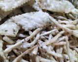 Foto langkah ke 7 dari resep Kripik Bawang Seledri / Stik Bawang/Cimi-cimi Bawang Tanpa Telur.