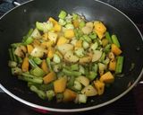 A picture of step 3 of Mixed vegetable with Malabar spinach.