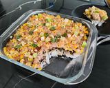 Foto langkah ke 5 dari resep Tuna Corn Sesame Sushi Bake.