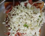 A picture of step 2 of Paneer and mix veg peri peri toast.