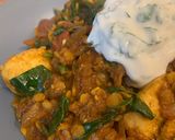 A picture of step 5 of Chicken & Spinach Dhansak Curry.