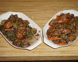 A picture of step 11 of Chicken Thigh Stew with Japanese Eggplant and Cremini Mushrooms with Rice Noodles, Jon Style.